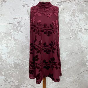Adrienne Vittadini Burgundy Velvet Sleeveless Dress M NWT